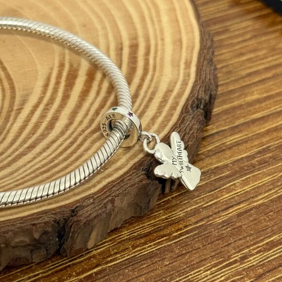 Pandora Gingerbread Angel Dangle Charm Sterling silver Jewelry - Picture 4 of 5